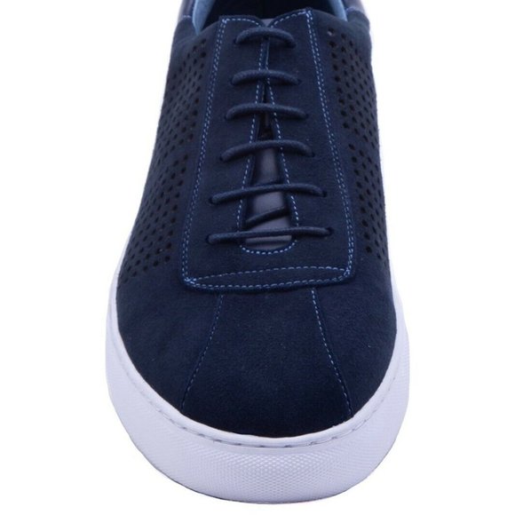 NEW Robert Graham Anson RGL5203 Size 9.5 Men's Blue Suede Low Top Sneakers Shoes - Picture 4 of 6